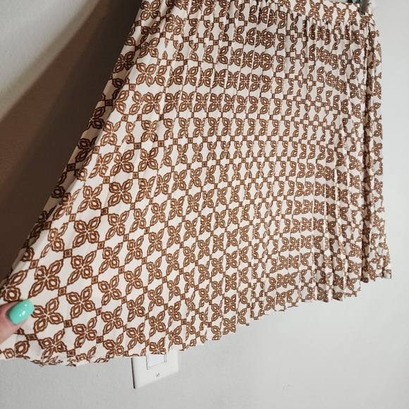 J. Crew Accordion Pleated Mini Skirt Brown Cream Size 14 CC844 - Picture 15 of 16